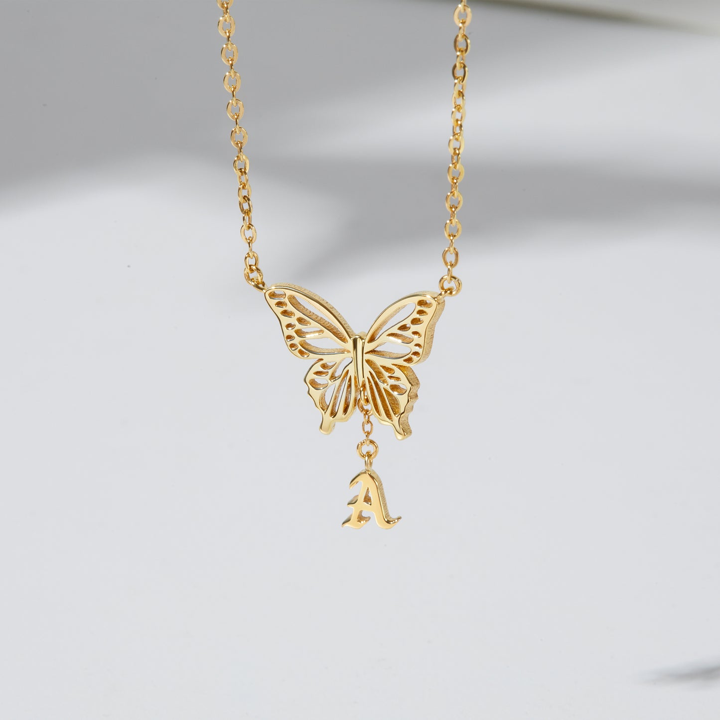 Butterfly Initial Necklace