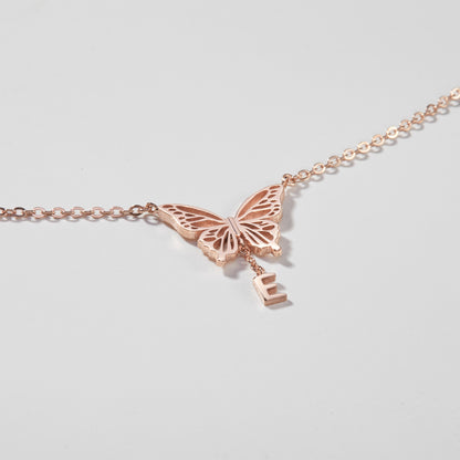 Butterfly Initial Necklace