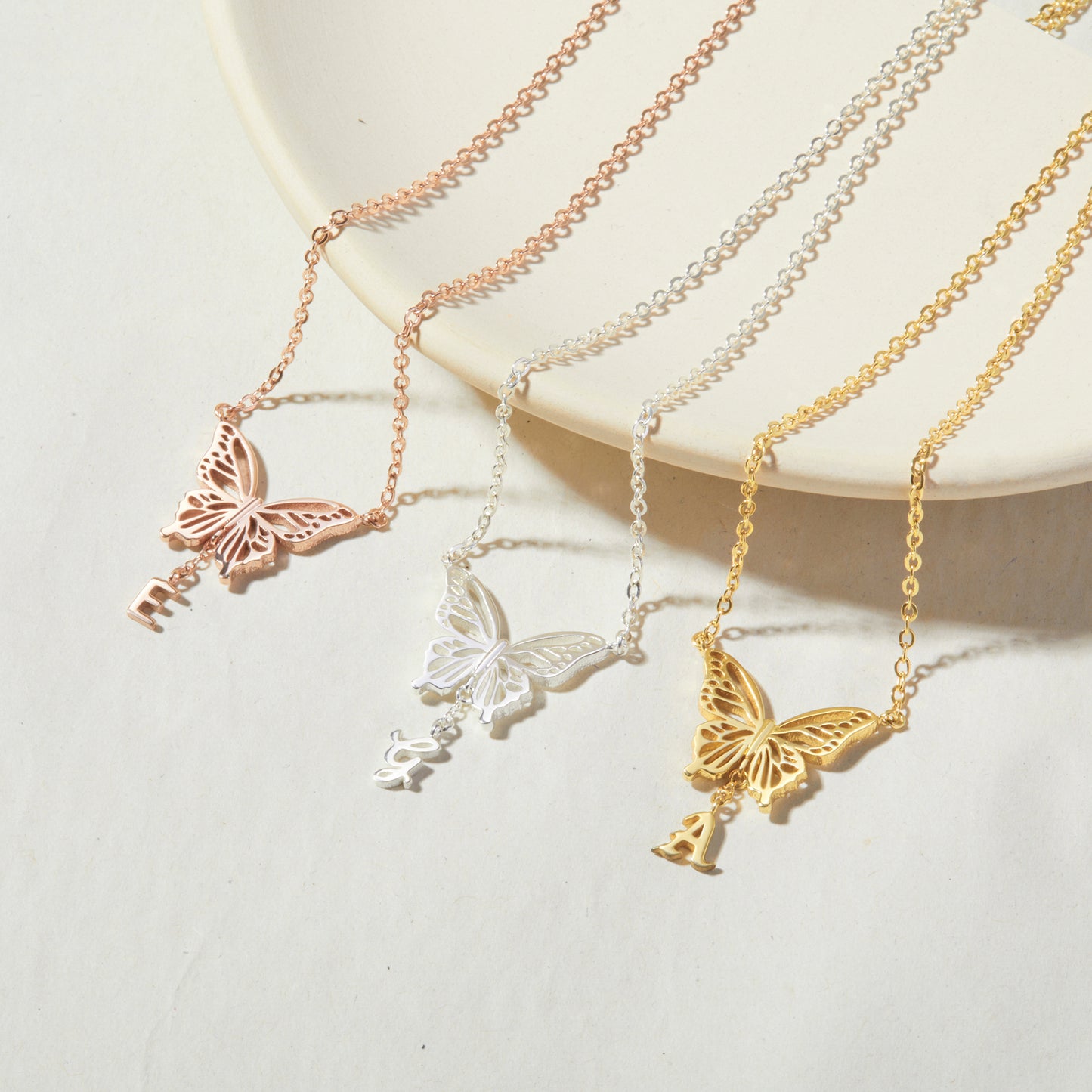 Butterfly Initial Necklace