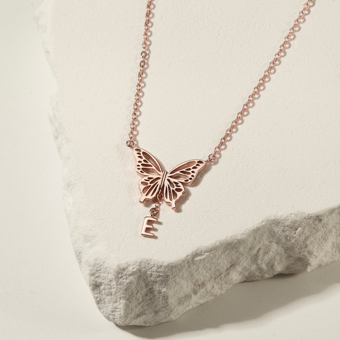 Butterfly Initial Necklace